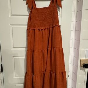 Rust Orange Tiered Maxi Dress by Listicle